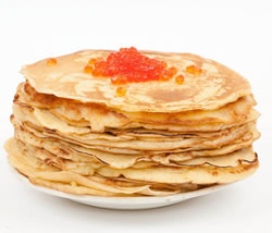 блины с икрой