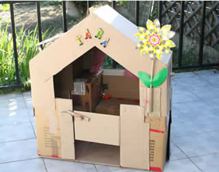 детский домик из картона